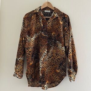 Vintage Impressions of California Cheetah Print Buttondown Blouse